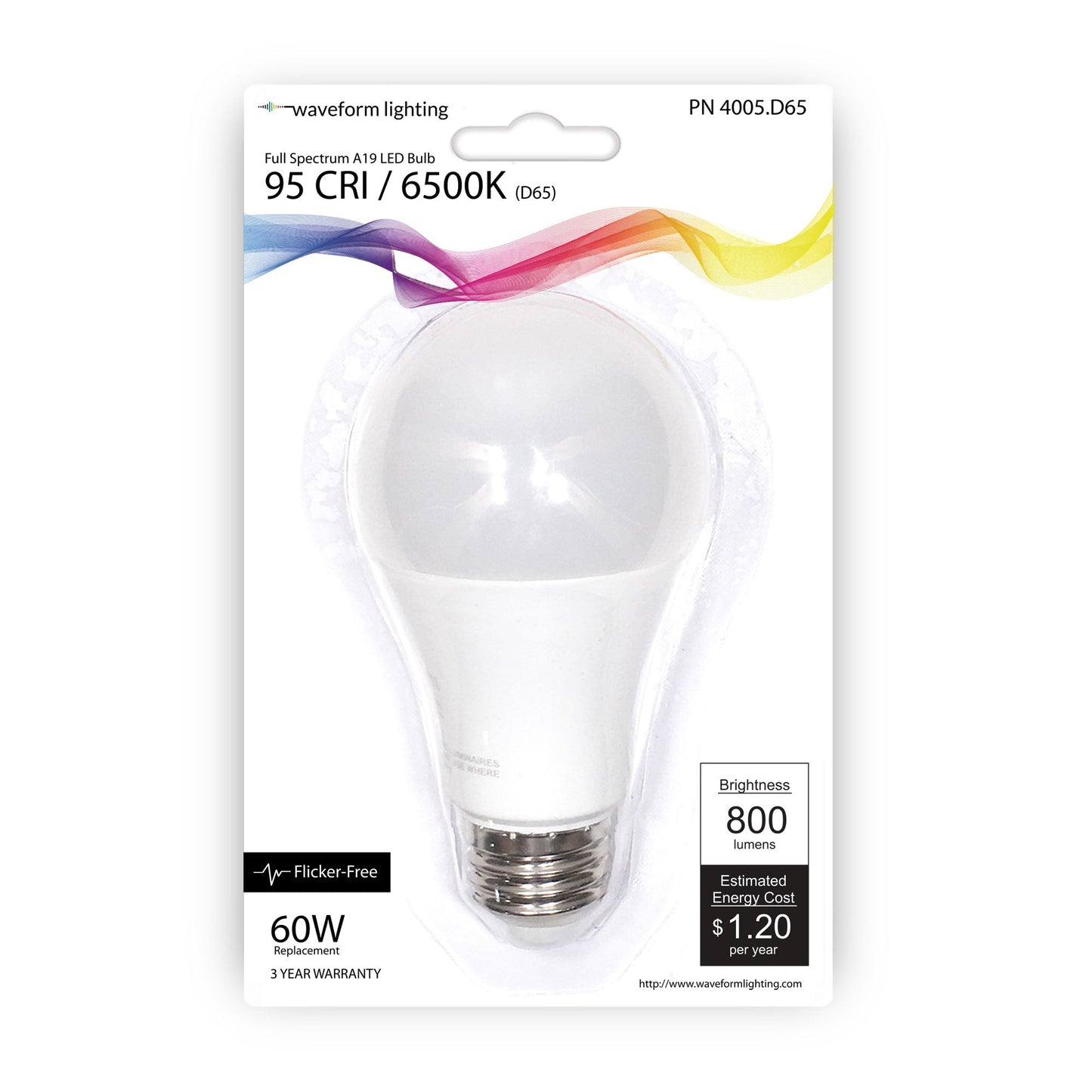 D50 Lighting™ 95 CRI E26 A19 LED Bulb